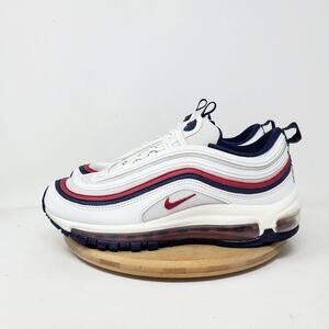Nike Air Max 97 Shoes Womens 7.5 Red Crush White Blue Athletic Lace Up Sneaker